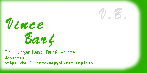 vince barf business card